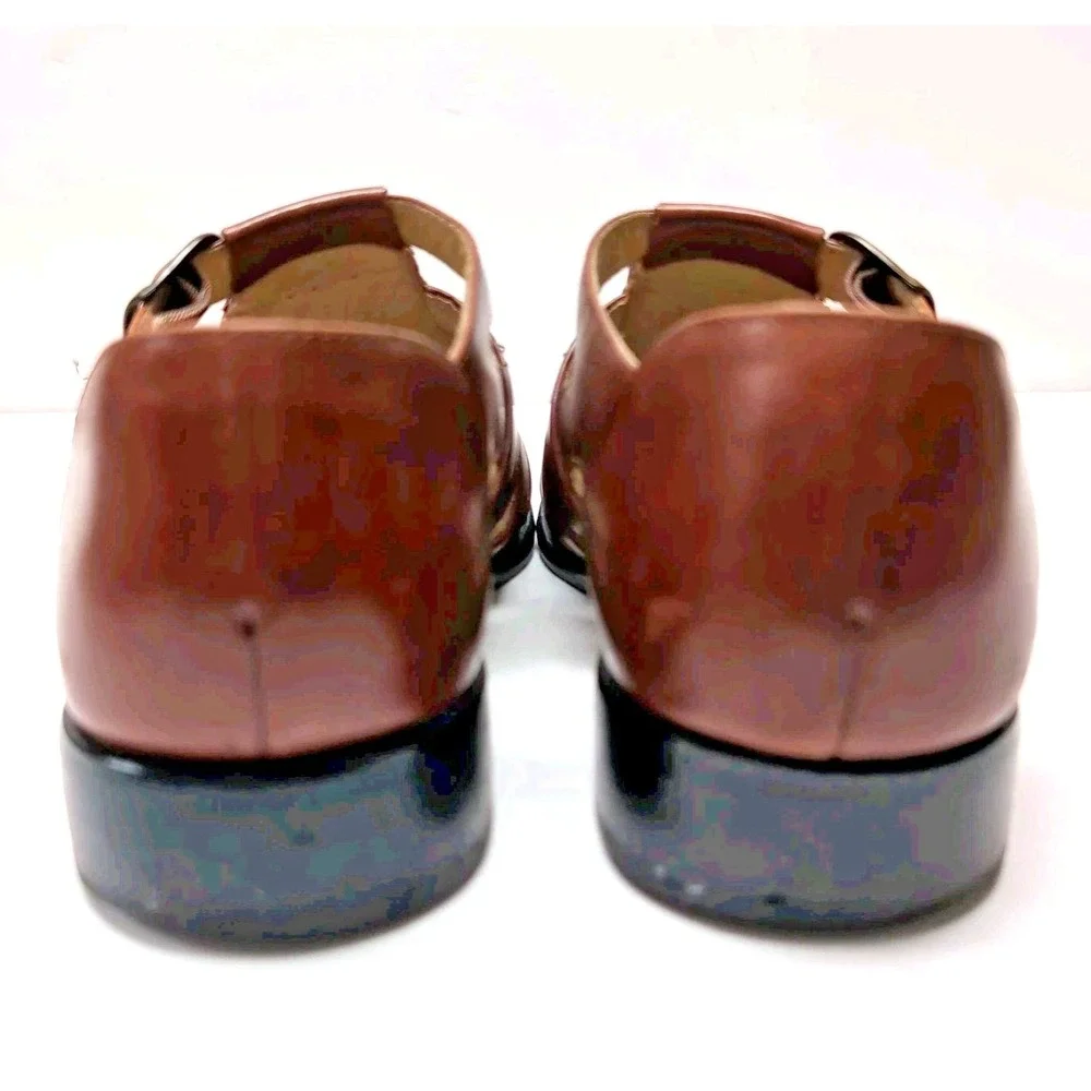 Stafford Woven Leather Fisherman Sandals Mens 13 Brown Closed‎ Toe Buckle Brazil